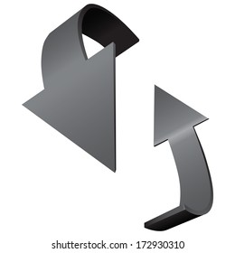 Two arrows indicate the direction of rotation. Vector illustration.