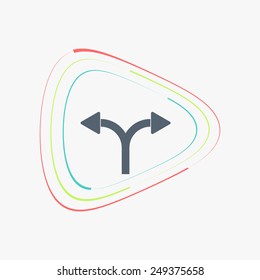 Two arrows. Left or right direction. Flat design style. Made vector illustration
