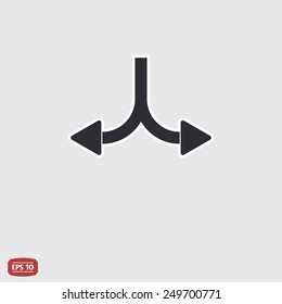 Two arrows. Left or right direction. Flat design style. Made vector illustration