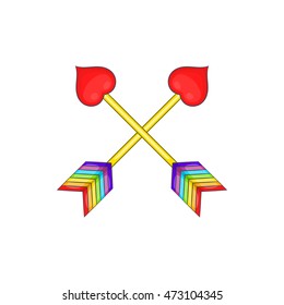 Two arrows LGBT icon in cartoon style isolated on white background. Tolerance symbol