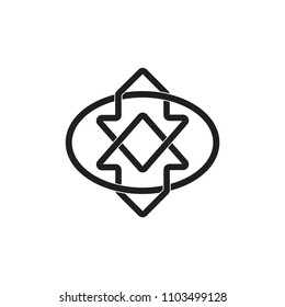 two arrows linked design circle logo vector