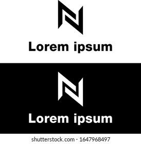 Two Arrows Logo with Letter N Negative Space