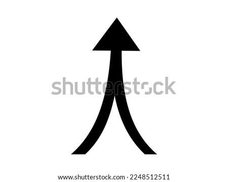 Two arrows merge together icon. Joining and Growing.