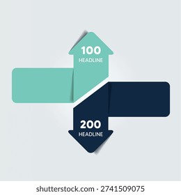 Two arrows in oposite direction  infographic, chart, scheme, diagram.