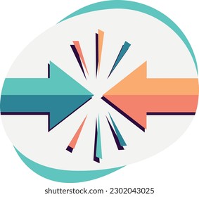 two arrows oppose each other