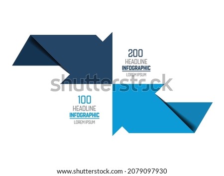 Two arrows in opposite direction infographic, chart, scheme, diagram.