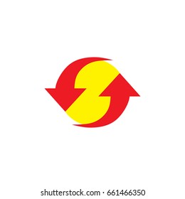 two arrows opposite direction symbol logo vector