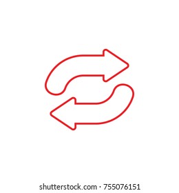 two arrows opposite dirrection symbol vector
