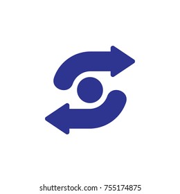 two arrows opposite dirrection symbol vector