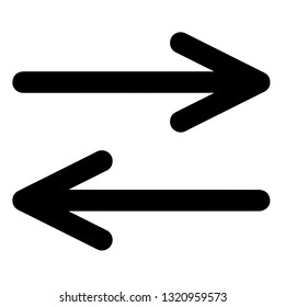 Two arrows opposite way. Vector icon arrow