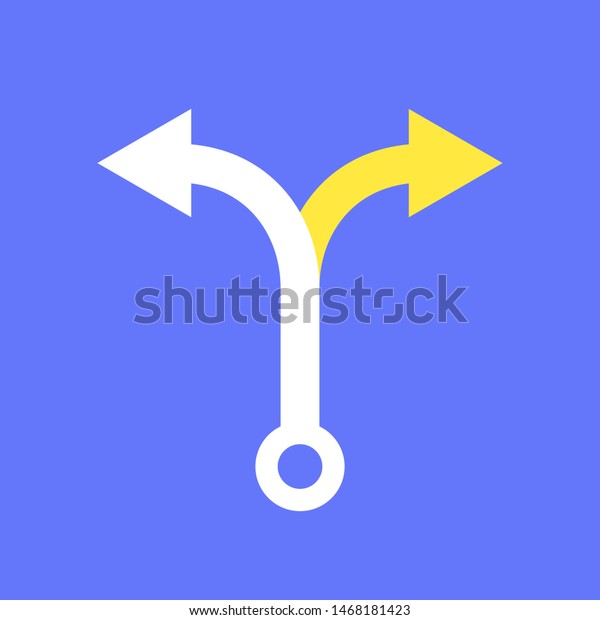 Two Arrows Pointing Different Directions Choice Stock Vector Royalty Free 1468181423 7151