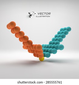 Dos flechas apuntando al centro. Ilustración del concepto de negocio. Se puede usar para marketing, sitio web, presentación.