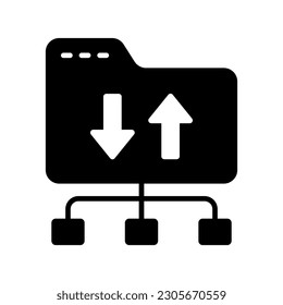 Two arrows pointing opposite direction indicating the synchronization or transfer of data between multiple devices or locations