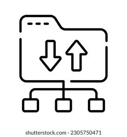Two arrows pointing opposite direction indicating the synchronization or transfer of data between multiple devices or locations
