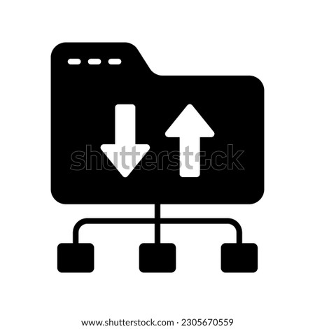 Two arrows pointing opposite direction indicating the synchronization or transfer of data between multiple devices or locations