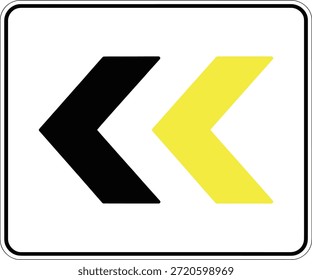 Two Arrows Pointing in Opposite Directions One Black One Yellow on White Background