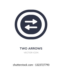 two arrows pointing right and left icon on white background. Simple element illustration from UI concept. two arrows pointing right and left sign icon symbol design.