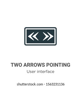 Two arrows pointing right and left vector icon on white background. Flat vector two arrows pointing right and left icon symbol sign from modern user interface collection for mobile concept and web 