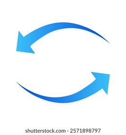 Two arrows rotating in a circle.rotate arrow icon, refresh and reload icon. Vector illustration