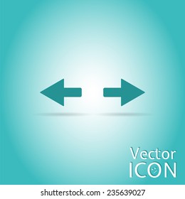 Two arrows. Sign of the left and right. Flat design style. Made in vector