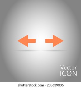 Two arrows. Sign of the left and right. Flat design style. Made in vector