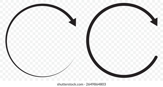 Duas setas ícone de rotação, reciclar redondo, atualizar círculo ou reiniciar. Seta Dupla. Ícone de seta dupla lateral definido. ícone alternado, seta de renovação Ícone de seta circular definido em Fundo Transparente. EPS 10.