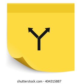 Two arrows splitting. Flat illustration.