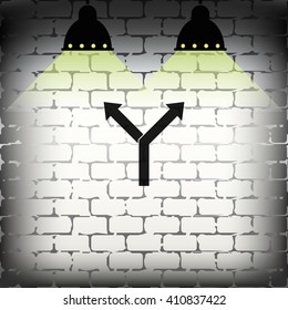 Two arrows splitting. Flat illustration.