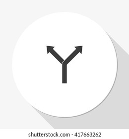 Two arrows splitting. Flat illustration.