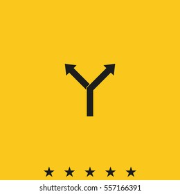Two arrows splitting. Flat illustration.