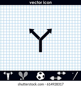 Two arrows splitting. Flat illustration.
