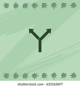 Two arrows splitting. Flat illustration.