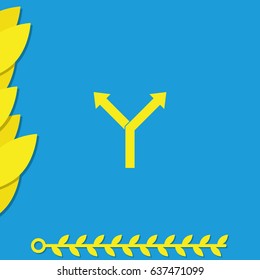 Two arrows splitting. Flat illustration.