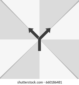 Two arrows splitting. Flat illustration.