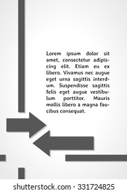 two arrows symbol dark infographics on gray gradient background