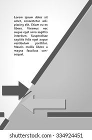 two arrows symbol dark infographics on gray gradient background