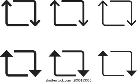 dos flechas simbolizan conjunto de iconos retuitear , vector