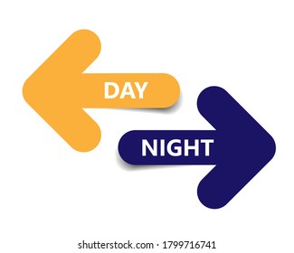 Two arrows with text day and night - vector