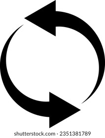 Two arrows that draw a curve (also for reuse, reuse, recycle, etc.)