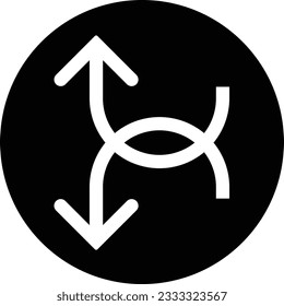 two arrows transfer contrary against arrow Glyph