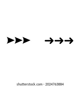 Two arrows type isolated on white background