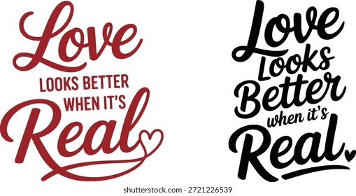 Two artistic typography designs featuring the word love and a heart symbol