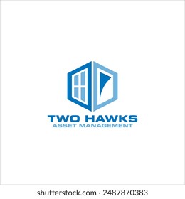 Two Asset Management logo with blue window and door icons on a white background