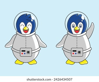 two astronaut penguins who are always happy
