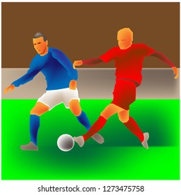
two athletes play ball
