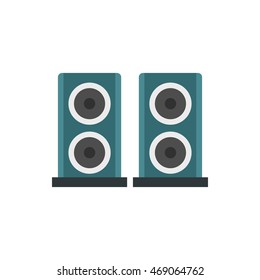 Two audio speakers icon in flat style on a white background