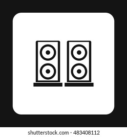 Two audio speakers icon in simple style on a white background vector illustration