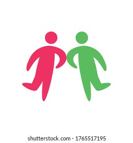 two avatars flat style icon design of Person profile social communication and human theme Vector illustration