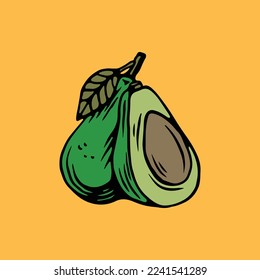 Two Avocado illustration for food and drink business