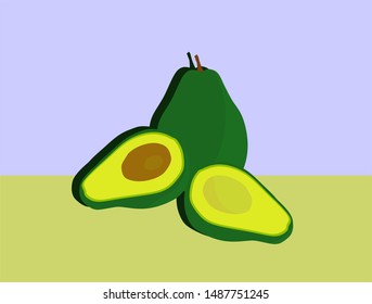 Two Avocado Slices and One Whole Avocado